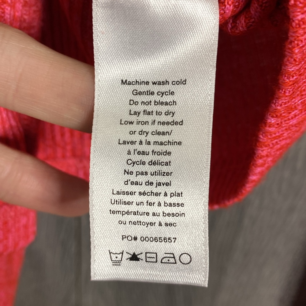 Rag & Bone Heathered Hot Pink Ribbed Long Sleeve Top Women's Small - Picture 6 of 7